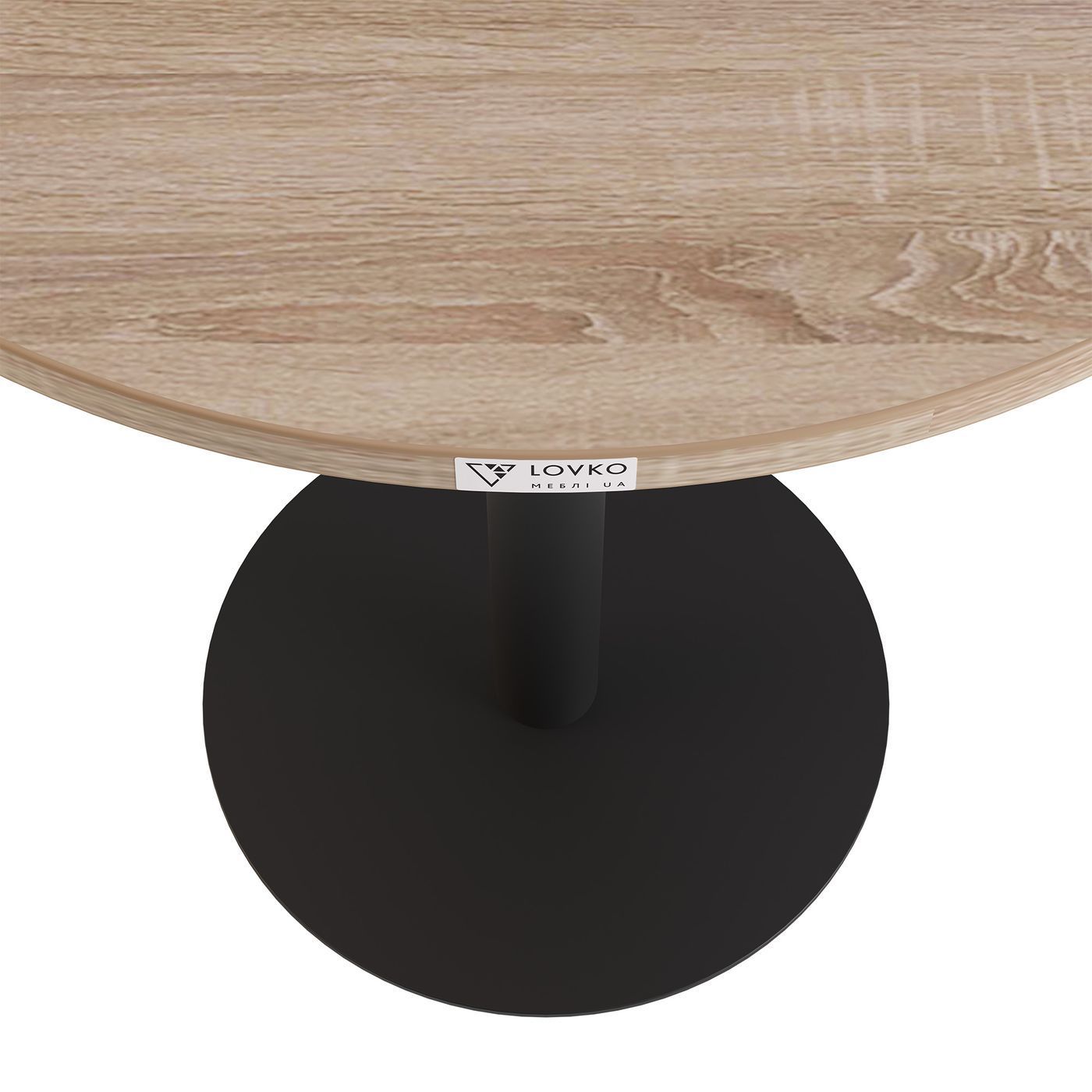 Стол Soul light d-60 черный металл / дуб ДСП (текстура)