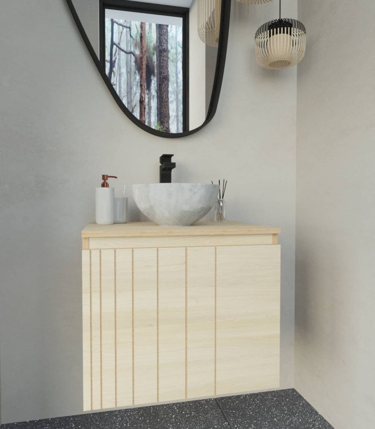 Washbasin cabinet STRIPE 60 white