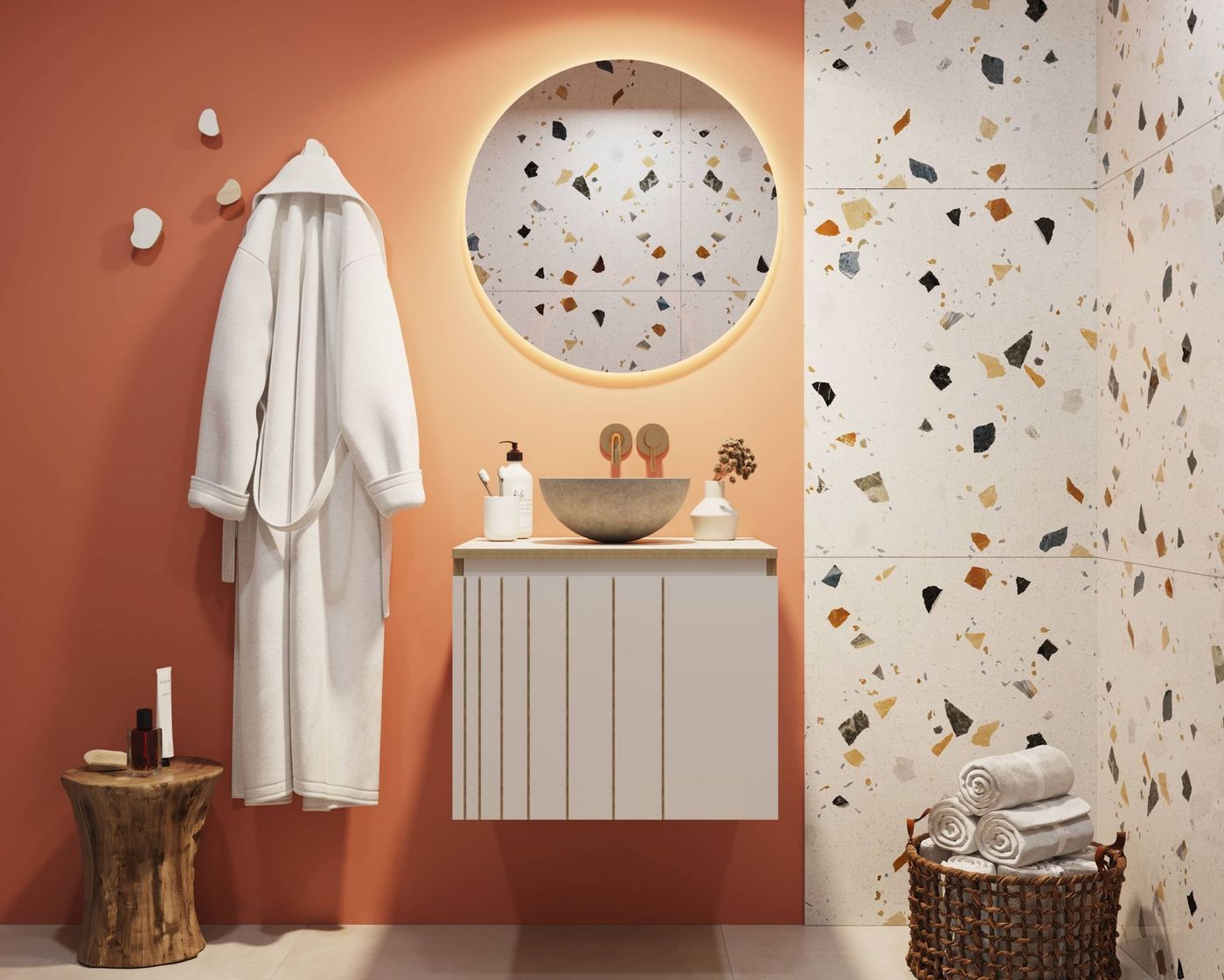 Washbasin cabinet STRIPE 60 white