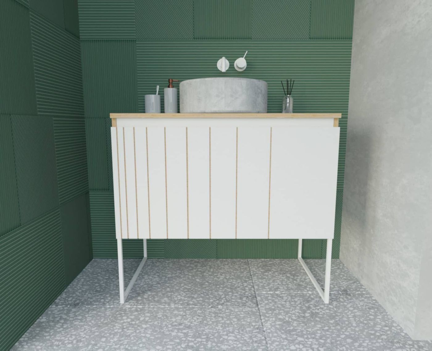 Washbasin cabinet STRIPE 60 white