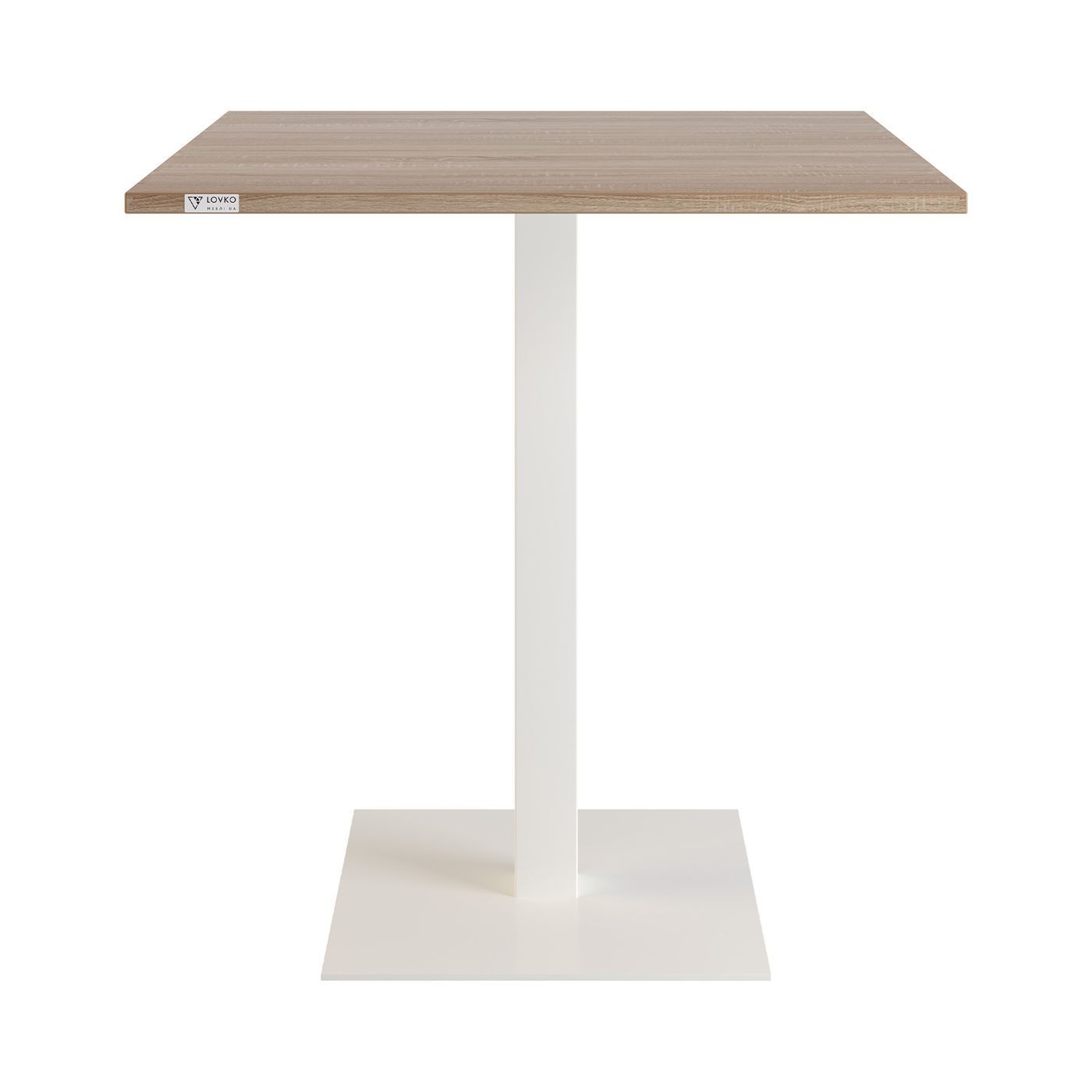 Стіл Tetra light 70 х 70 білий метал / дуб ДСП (текстура)