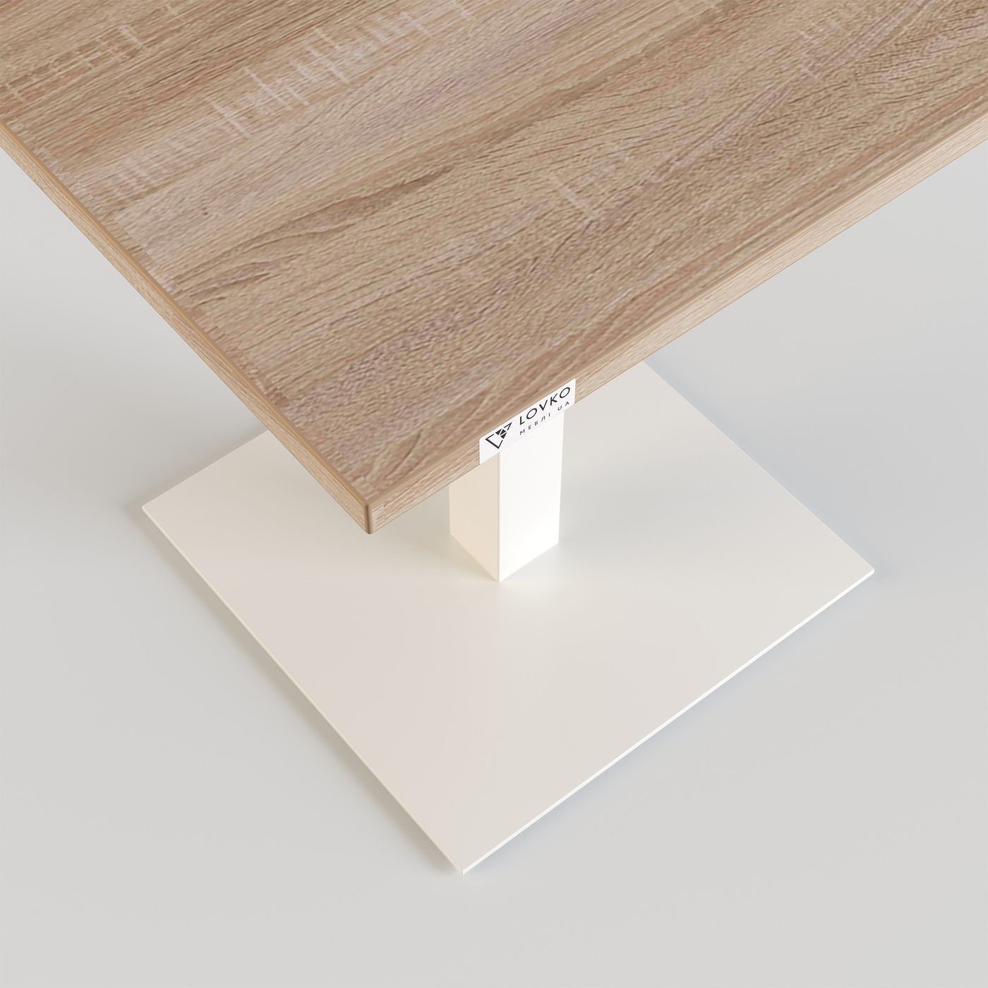 Стіл Tetra light 70 х 70 білий метал / дуб ДСП (текстура)