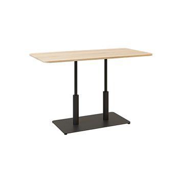 Table Ibiza Soft Double light 120x70 black metal / oak chipboard (texture)