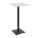 Table Tetra light bar 60 x 60 black metal / white chipboard (texture)