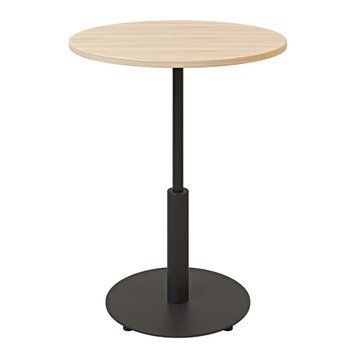 Table Ibiza R light d-60 black metal / oak chipboard (texture)