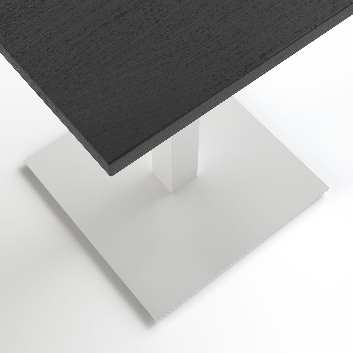 Стол Tetra light 60 х 60 белый металл / чёрное ДСП (текстура)
