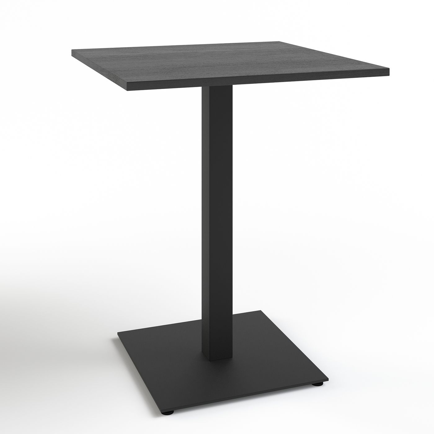 Стол Tetra light 60 х 60 чёрный металл / чёрное ДСП (текстура)