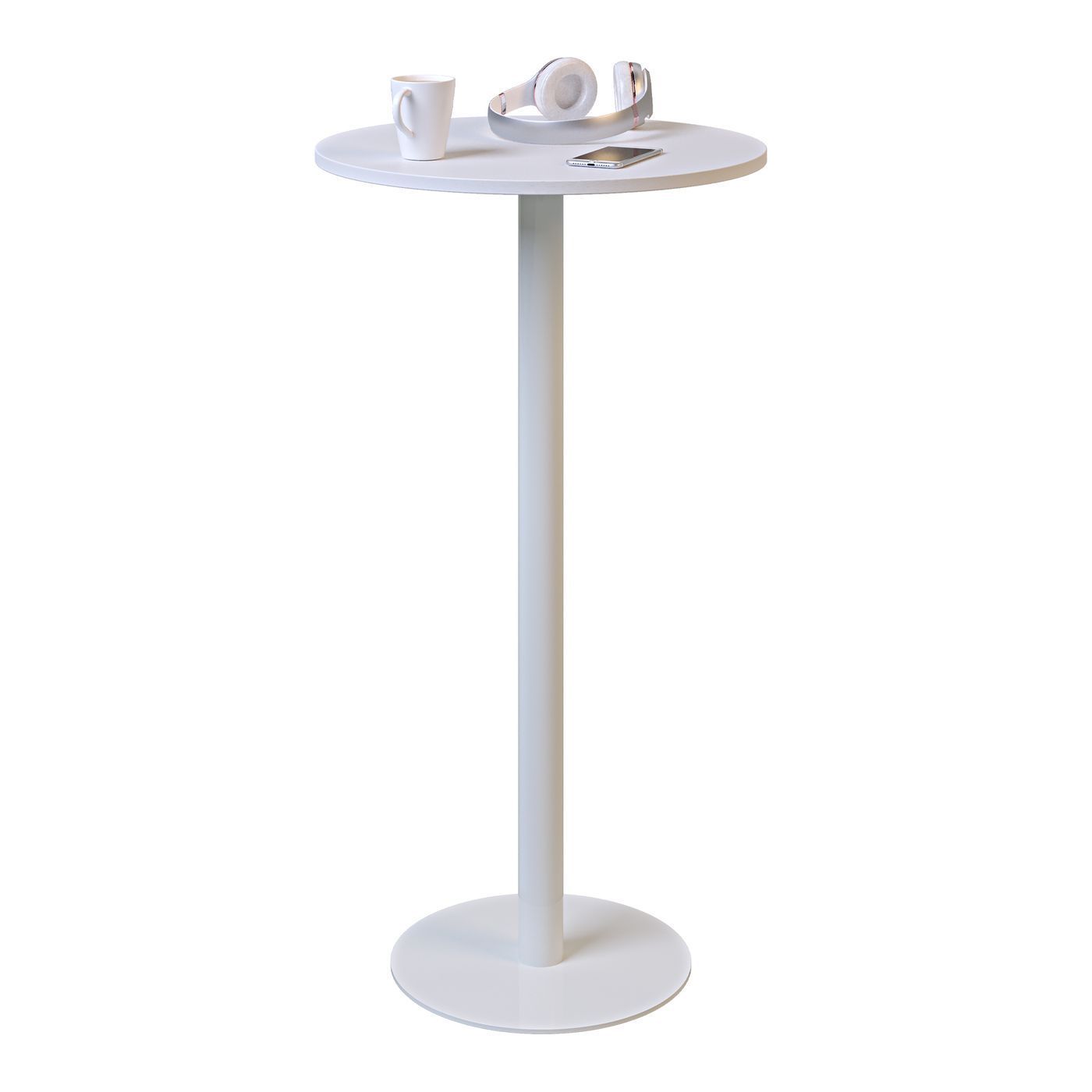 Стол Soul light bar d-60 белый металл / белый ДСП (текстура)