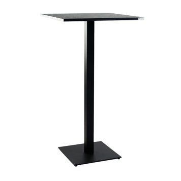 Table Tetra light bar 60 x 60 black metal / black chipboard (texture)