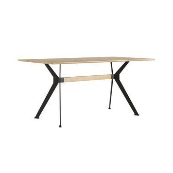 Стол Stealth (Стелс) 160 х 90 чёрные ноги / натуральный дуб