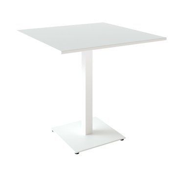 Table Tetra light 80 x 80 white metal / white chipboard (texture)